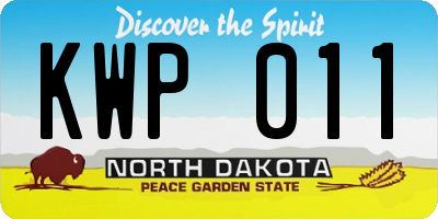 ND license plate KWP011