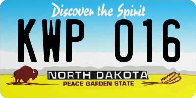 ND license plate KWP016