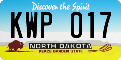 ND license plate KWP017