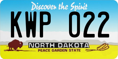 ND license plate KWP022