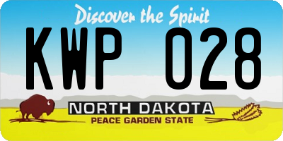 ND license plate KWP028