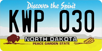 ND license plate KWP030
