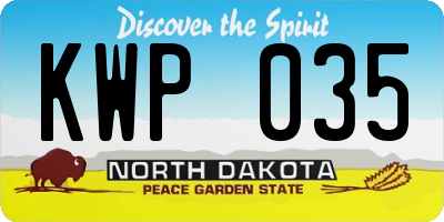 ND license plate KWP035
