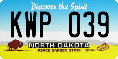 ND license plate KWP039