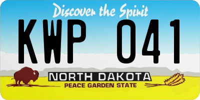 ND license plate KWP041
