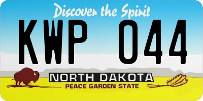 ND license plate KWP044