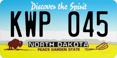 ND license plate KWP045