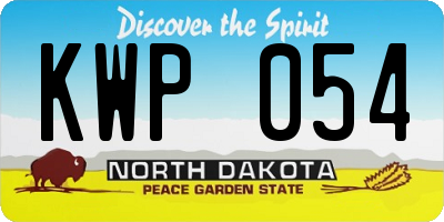 ND license plate KWP054