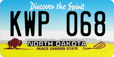 ND license plate KWP068