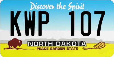 ND license plate KWP107