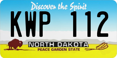 ND license plate KWP112