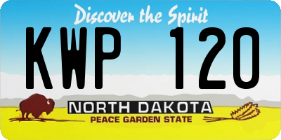 ND license plate KWP120