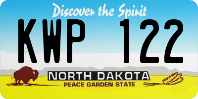 ND license plate KWP122