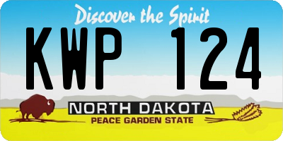 ND license plate KWP124