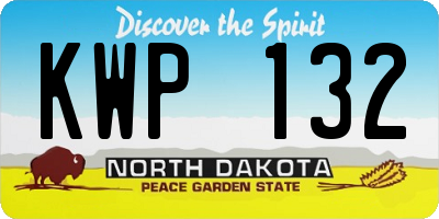 ND license plate KWP132