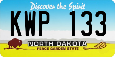 ND license plate KWP133