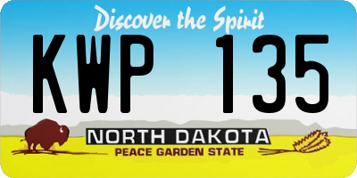 ND license plate KWP135