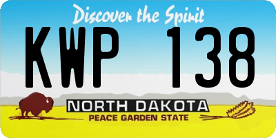 ND license plate KWP138
