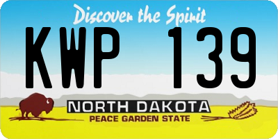 ND license plate KWP139