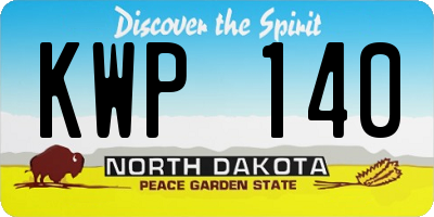 ND license plate KWP140