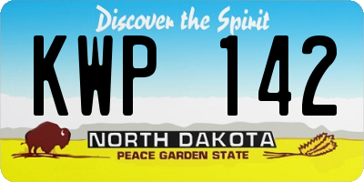 ND license plate KWP142