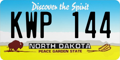 ND license plate KWP144