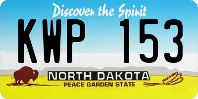 ND license plate KWP153