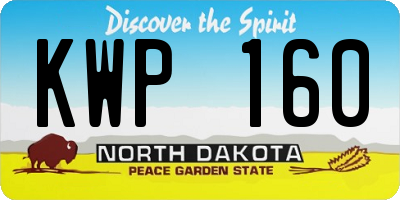 ND license plate KWP160