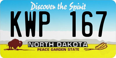 ND license plate KWP167
