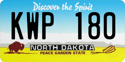 ND license plate KWP180