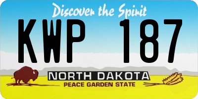 ND license plate KWP187
