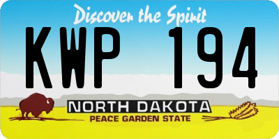 ND license plate KWP194