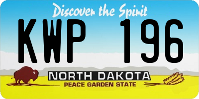 ND license plate KWP196