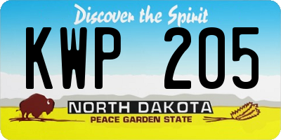 ND license plate KWP205