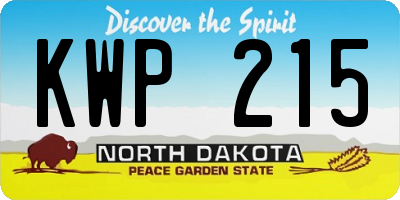 ND license plate KWP215