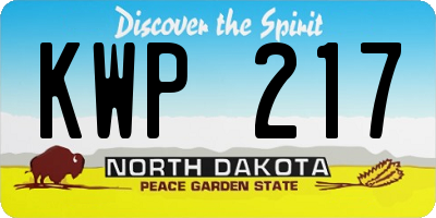 ND license plate KWP217