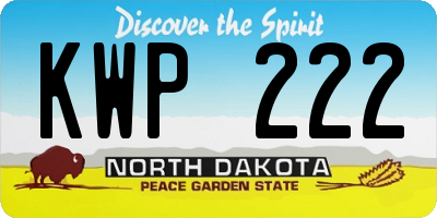 ND license plate KWP222