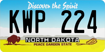 ND license plate KWP224