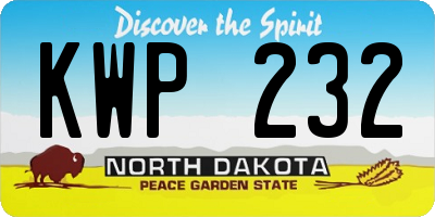ND license plate KWP232