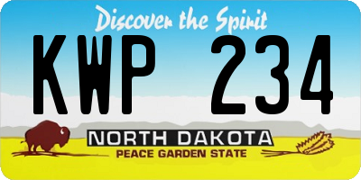 ND license plate KWP234
