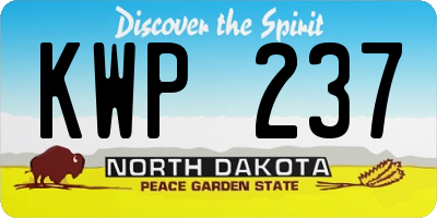 ND license plate KWP237
