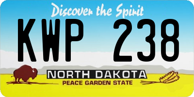 ND license plate KWP238
