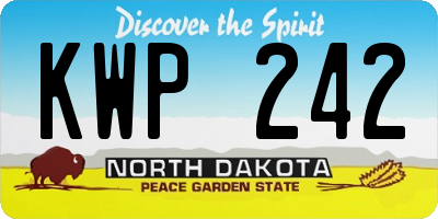 ND license plate KWP242