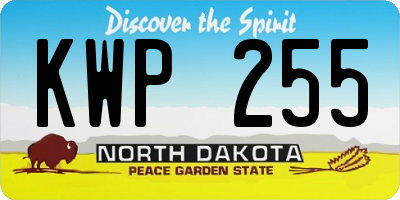ND license plate KWP255