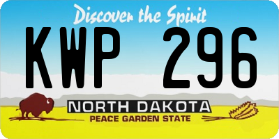 ND license plate KWP296