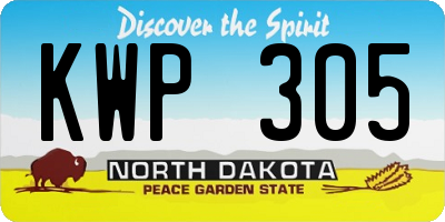 ND license plate KWP305