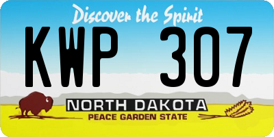 ND license plate KWP307