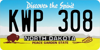 ND license plate KWP308