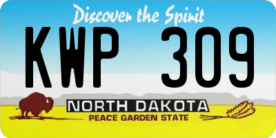 ND license plate KWP309