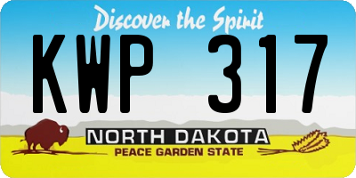ND license plate KWP317